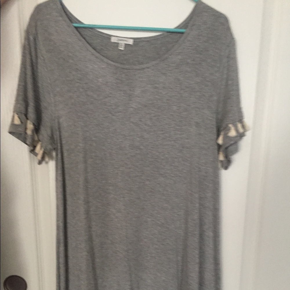 Grey dress with tassles